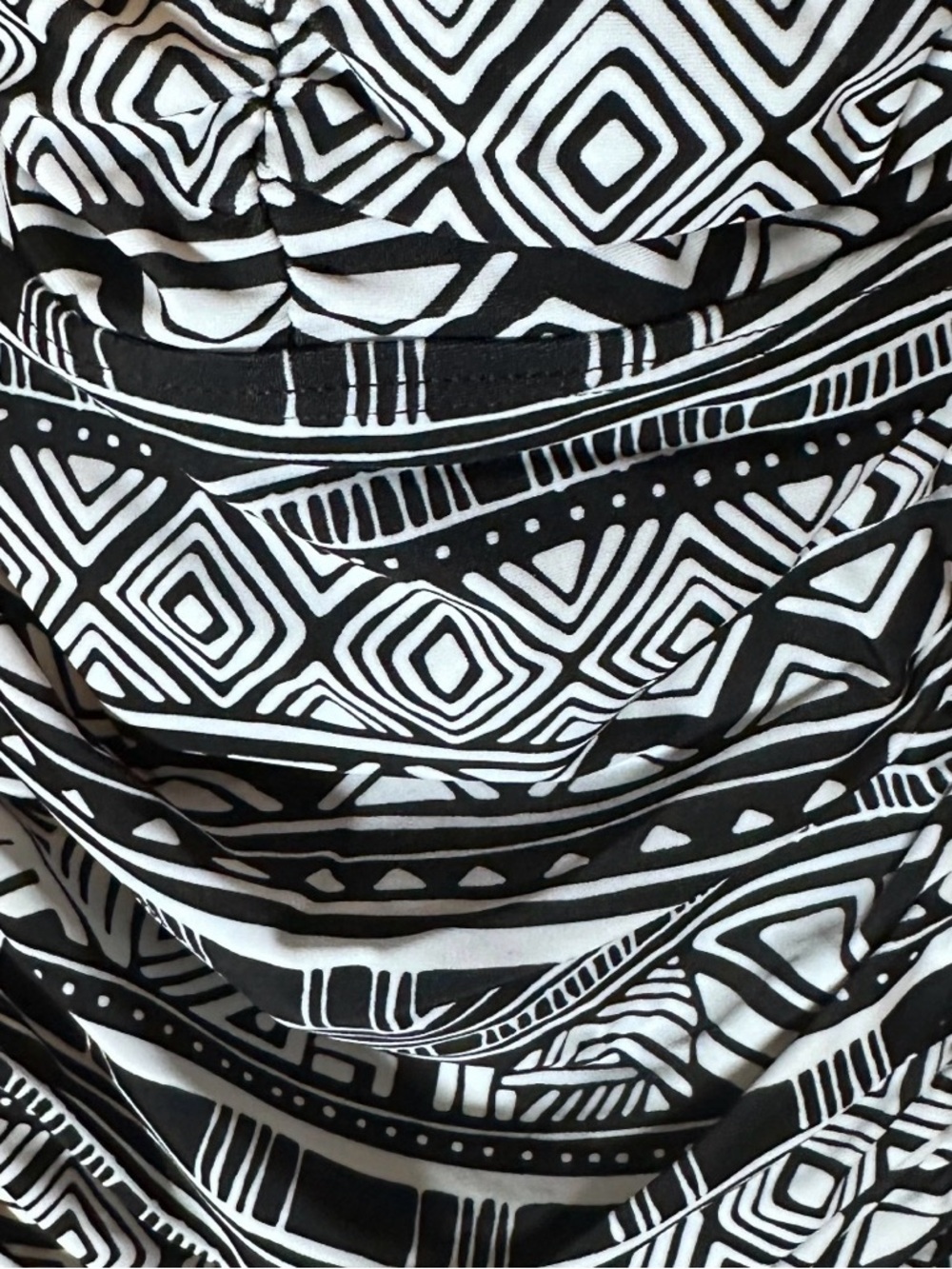 Croft and Barrow Black and White Tankini swimsuit swim top womens 14D bikini - Picture 3 of 11